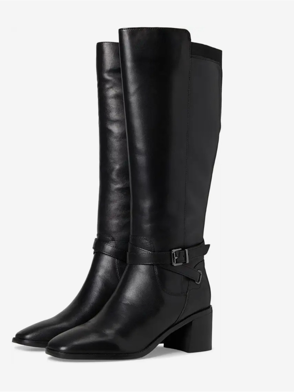 Easy Spirit Women's Noma Tall Leather Knee High Block Heel Boots Black - NWT
